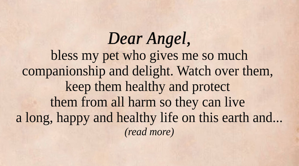 An Angelic Prayer for The Blessing and Protection of Pets